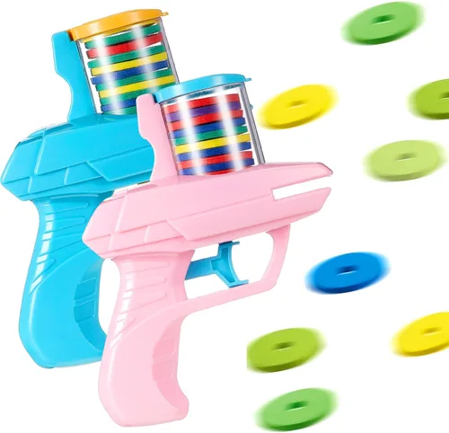 Miniatura 14 de Sumind 2 piezas, lanzador de discos de espuma con disparo de ráfaga (verde, rosa)