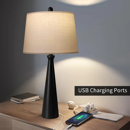 Miniatura 4 de Oneach Lámparas de mesa de 25.75 pulgadas para sala de estar, lámpara de noche regulable de 3 vías, con control táctil regulable de 3 vías, moderna