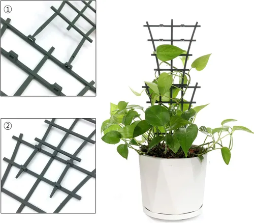 Miniatura 4 de Feitore Enrejado para plantas de interior, 6 piezas de enrejado apilable para plantas trepadoras de interiores, enrejado de escalada para plantas