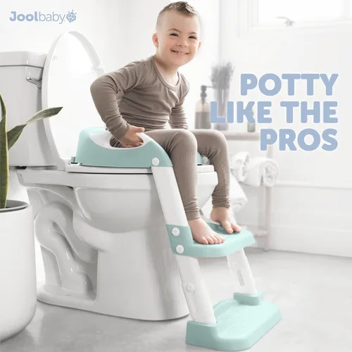 Miniatura 4 de Jool Baby Asiento de Entrenamiento para Ir al Baño con Escalera de 2 Escalones para Niños Pequeños - Protector contra Salpicaduras, Altura Ajustable