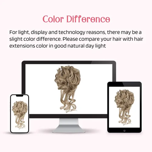 Miniatura 7 de HOOJIH 2 piezas de extensiones de cabello estilo moño despeinado, extensiones de cabello rizado y ondulado con tiras, cola de caballo, horquillas