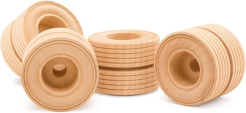 Miniatura 14 de Mini ruedas de madera con banda de rodadura, 1 pulgada de diámetro, paquete de 25, para manualidades y modelos de automóviles de bricolaje, por