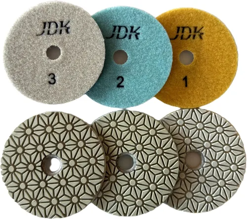 Miniatura 7 de JDK Diamond Wet 3 Pasos Almohadilla de pulido 4 '' para hormigón granito mármol piedra 3.937 in disco de resina 3pcs/Set