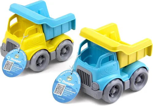 Miniatura 3 de Green Toys OceanBound Dumper - Camión de construcción - 2023, amarillo/azul