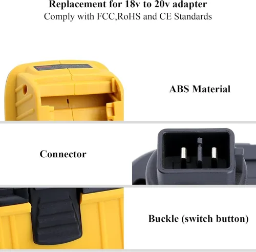 Miniatura 5 de Akkopower DCA1820 Adaptador de 18V a 20V de Reemplazo: Compatible con Herramientas Dewalt 18V XRP - Batería de 20V Max DCB201 DCB203 DCB204 DCB206 a
