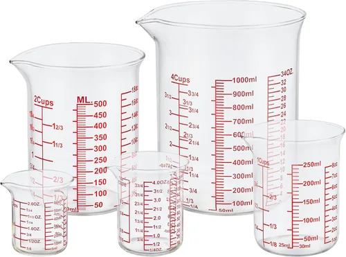 Miniatura 20 de Ackers - Taza medidora de vidrio de 1 taza, taza medidora de líquido de borosilicato de 8 onzas con boquilla