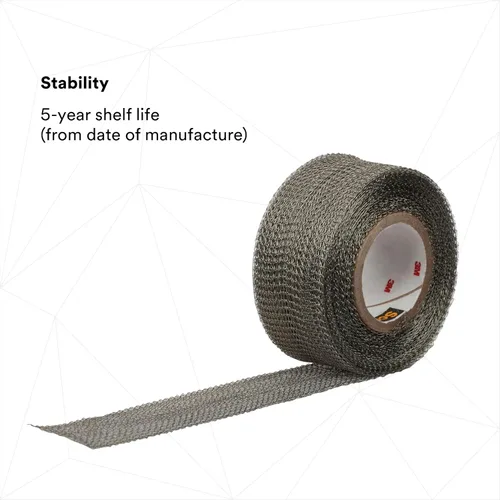 Miniatura 6 de 3M Scotch - Cinta de blindaje eléctrico de 24 pulgadas, 1 pulgada x 15 pies (0.984 in x 15.1 ft), cobre estañado, tejido abierto, cinta trenzada