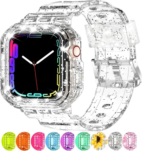 Miniatura 59 de XYF Compatible con correas cristalinas para Apple Watch de 1.929 in, 1.811 in, 1.772 in, 1.732 in, 1.654 in, 1.614 in, 1.575 in, 1.496 in, funda
