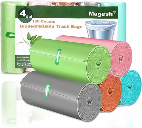 Miniatura 10 de Magesh Bolsa de basura de 4 galones fuerte, sin fugas, pequeñas bolsas de basura sin perfume gruesas para baño, oficina, cocina, bote de basura
