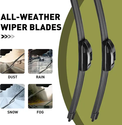 Miniatura 5 de Limpiaparabrisas Premium de 21" + 19" para Parabrisas, Todas las Estaciones, Duraderas, Estables y Silenciosas, Láminas Limpiaparabrisas