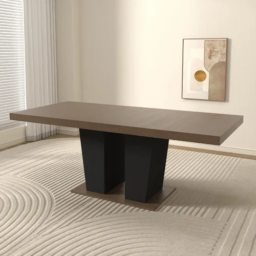 Miniatura 12 de Mesa de comedor extensible de 62.99 a 78.7 pulgadas para 6, 8 y 10, moderna mesa expandible de cocina de madera de granja, mesas de conferencias