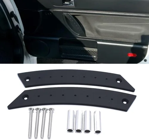 Miniatura 6 de Juego de manijas para panel de puerta compatible con Beetle 1998-2010 de grado aeronáutico de aluminio negro, 2 manijas con 4 tornillos