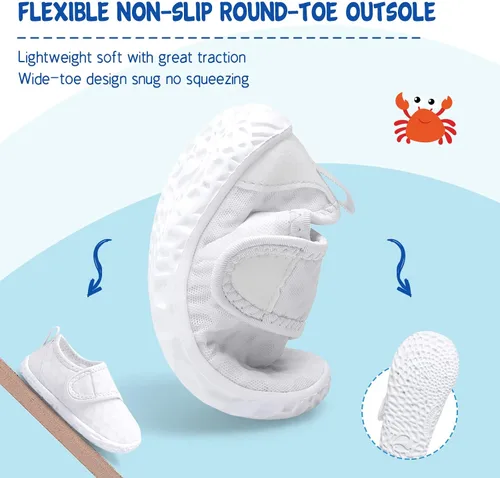 Miniatura 5 de LeIsfIt Zapatos de agua para niños y niñas, calcetines acuáticos transpirables para nadar, antideslizantes, zapatos de playa descalzos