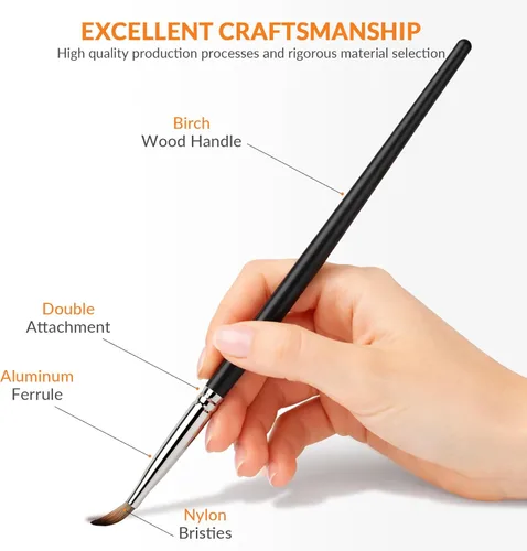 Miniatura 2 de Bougimal 26pcs Paint Brush Set, Professional Acrylic Paint Brushes with Flat, Filbert, Fan, Dagger, Cat Tongue, Round, Palette Knife, Artist Paint