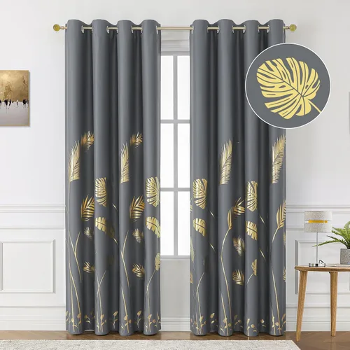 Miniatura 88 de BUHUA - Cortinas opacas blancas, cortinas plateadas, juego de 2 paneles de cortinas con ojales para dormitorio, elegante tratamiento de ventana