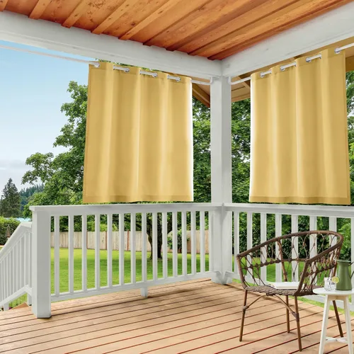 Miniatura 30 de TOWN & COUNTRY BASICS Cabana Cortinas Sólidas de Peso Pesado para Interiores y Exteriores, Opacidad de Filtrado de Luz con Ojales en la Parte Verde