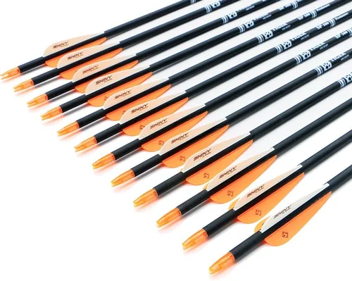 Miniatura 5 de TIGER ARCHERY - Flecha de carbono de 30 pulgadas con puntas extraíbles para arco compuesto y recurvo (paquete de 12 unidades)