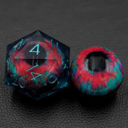 Miniatura 20 de Sharp Edge Eyeball D20 - Dados grandes individuales de 1.76 pulgadas con estuche de regalo, dados de ojo móvil de dragón para Calabozos y Dragones
