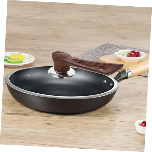 Miniatura 5 de SHOWERORO Mango universal de repuesto para tapa de olla con acabado de grano de madera, agarre ergonómico que se adapta a varios accesorios