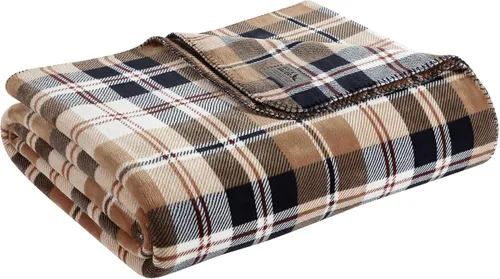 Miniatura 7 de Eddie Bauer - Manta de tamaño king, ropa de cama ultra suave de felpa, ribete con dobladillo para un acabado a medida, manta para sofá y cama (negro)