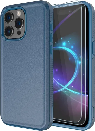 Miniatura 21 de Diverbox Funda para iPhone 15 Plus [a prueba de golpes] [a prueba de caídas] [protector de pantalla de vidrio templado], funda de protección