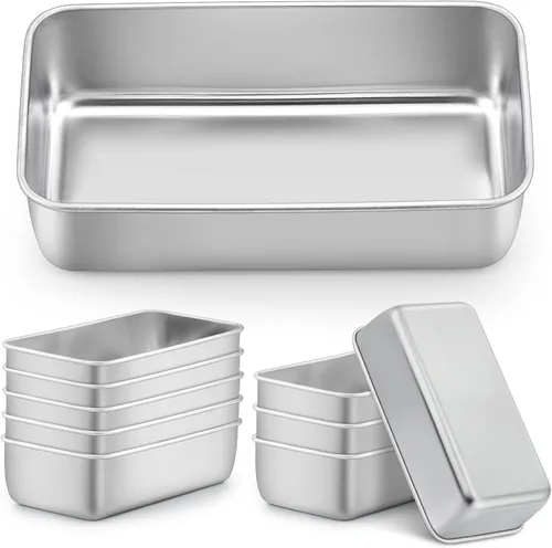 Miniatura 7 de LIANYU Paquete de 4 mini moldes para hornear pan, 6.3 x 3.5 pulgadas, molde pequeño de acero inoxidable para pan casero, molde de hojalata