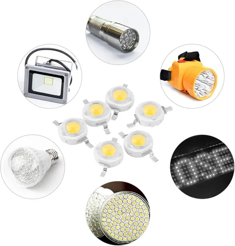 Miniatura 4 de Cuentas LED, 50 cuentas SMD de alta potencia con reflejos de 1 W, chips de diodo emisor de luz de imitación para accesorios de iluminación