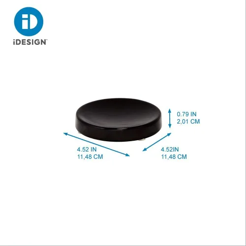 Miniatura 4 de iDesign Ceramic Earth Collection Bar Soap Dish, Matte Black (Pack of 12)
