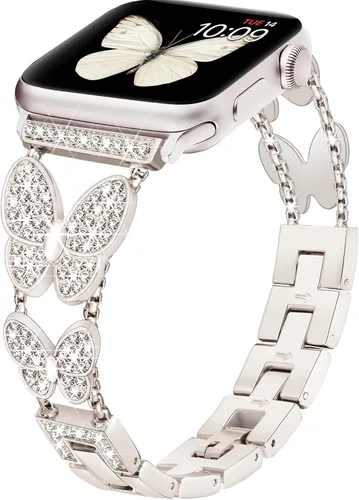 Miniatura 8 de Banda Mariposa Compatible con Correas de Apple Watch de 40mm 41mm 42mm (S11/10) 38mm iWatch SE Series 11 10 9 8 7 6 5 4 3, Correas delgadas