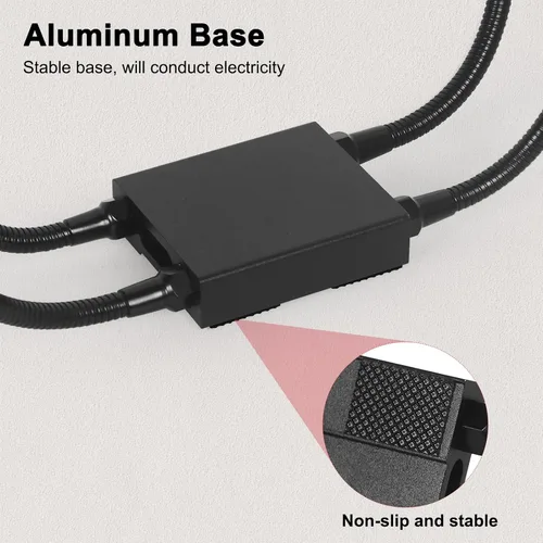 Miniatura 5 de Helping Hands - Herramienta de tercera mano para soldar con base de aluminio, 4 brazos de metal flexibles y clips de cocodrilo, herramienta