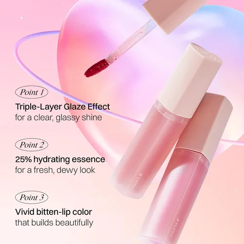 Miniatura 3 de HOLIKA HOLIKA Heart Crush Bare Glaze Tint - Tinte labial K-Beauty Girlish & Juicy Color con esencia de humedad, humedad de larga duración y alto 04