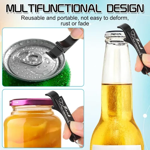 Miniatura 2 de Dandat 100 llaveros para abridor de botellas, regalos de boda de agradecimiento para invitados, abridor de cerveza de vino de aluminio, grabado
