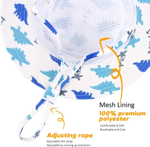 Miniatura 4 de Sombrero de sol para bebé, para verano, playa, protección solar UPF 50+, sombrero de ala ancha para niños pequeños