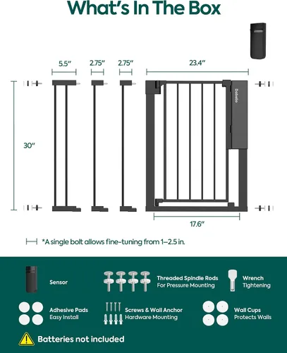 Miniatura 9 de Babelio Puerta de bebé inteligente de desbloqueo automático por infrarrojos para puertas y escaleras, puertas de cierre automático para perros