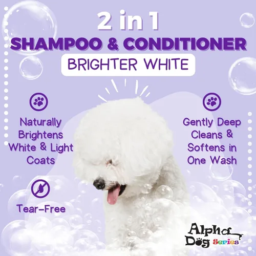 Miniatura 2 de Bright White - Champú y acondicionador natural para perros con aloe vera, juego de champú y acondicionador para perros con pH equilibrado, sin