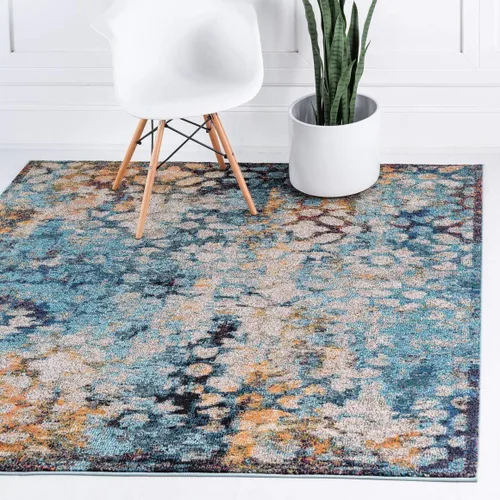 Miniatura 14 de Unique Loom Vita Collection - Alfombra tradicional saturada de medallones florales saturados sobre teñidos, 2 pies 2 pulgadas x 3 pies, azul Azul
