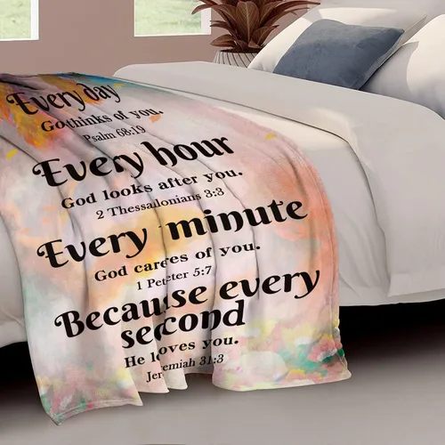 Miniatura 2 de Regalos cristianos para mujeres, regalos religiosos de 50 x 60 pulgadas, manta con pensamientos inspiradores y oraciones, manta religiosa, regalos