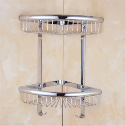 Organizador de ducha de esquina estantes flotantes estantes de baño Estante de almacenamiento de latón de cristal Soporte para champú Accesorios de