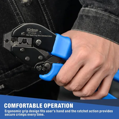 Miniatura 7 de iCrimp Herramienta de prensado de cables de bujía, crimpadora de alambre de encendido de trinquete para cables y conectores de bujías HEI de 0.276