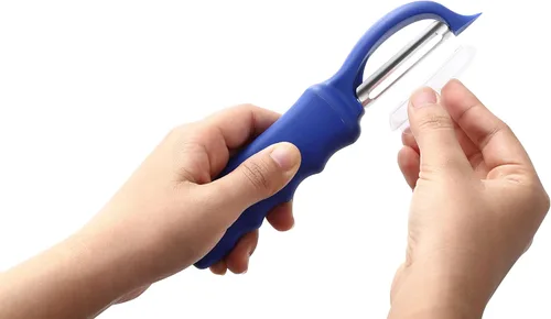 Miniatura 8 de Spring Chef Pelador de Verduras Giratorio Premium, Mango de Agarre Suave y Cuchillas de Acero Inoxidable Ultra Afiladas - Pelador de Cocina Perfecto