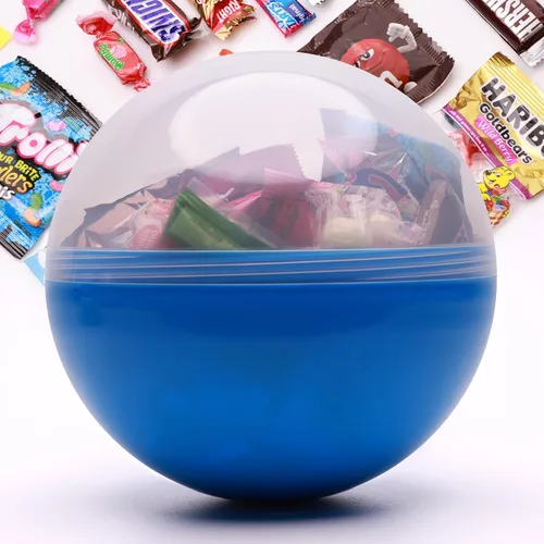 Miniatura 12 de Paquete variado de dulces en cápsula redonda gigante de color transparente – Surtido de dulces envueltos individualmente 20 piezas de 0.74 libras