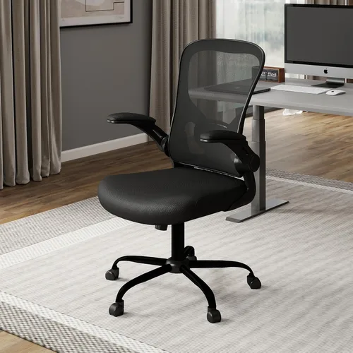 Miniatura 2 de Flysky Silla de oficina de malla, sillas ergonómicas de escritorio para computadora para oficina en casa, con reposabrazos abatibles
