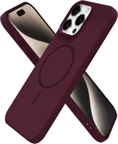 Miniatura 66 de oakxco Funda de silicona Mag Safe para iPhone 17 Pro Max, funda magnética delgada y fina compatible con carga inalámbrica MagSafe, bonita funda Negro