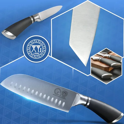 Miniatura 3 de XYJ Cuchillos auténticos desde 1986,Juego profesional de cuchillos de chef con bolsa, cuchillo de carnicero para bolsa de corte de carne Mitado Negro
