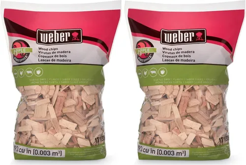 Miniatura 8 de Weber Briquetas de madera de nuez pecán, para asar y ahumar, 2 lb.