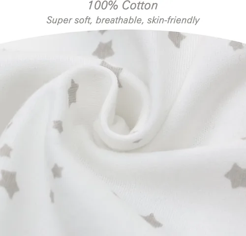 Miniatura 3 de Miracle Baby Saco de dormir con pies - 0.5 TOG 100% algodón transpirable, diseño sin mangas, saco de dormir para bebé Blanco (White Stars)