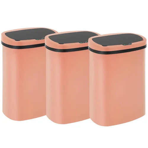 Miniatura 9 de BestOffice Basurero de plástico negro de alta capacidad sin contacto con tapa, 49L/13G, rectangular, cierre silencioso, cocina, dormitorio, baño