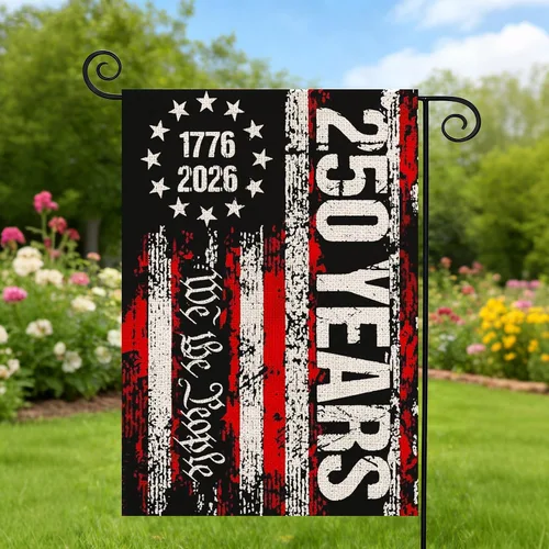 Miniatura 6 de Banderas de jardín con el 250 aniversario de Estados Unidos para exteriores, bandera de Estados Unidos con el 250 aniversario de We the People