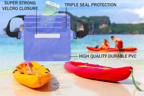 Miniatura 3 de Riptide Riñonera impermeable (paquete de 2) para hombres y mujeres, bolsa seca resistente al agua con correa ajustable para la cintura, protege