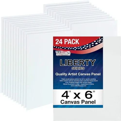 Miniatura 19 de U.S. Art Supply Paneles de lienzo artístico de 16 x 20 pulgadas, paquete de 4 lienzos de algodón pesado de 8 onzas sin ácidos para pintar acrílicos